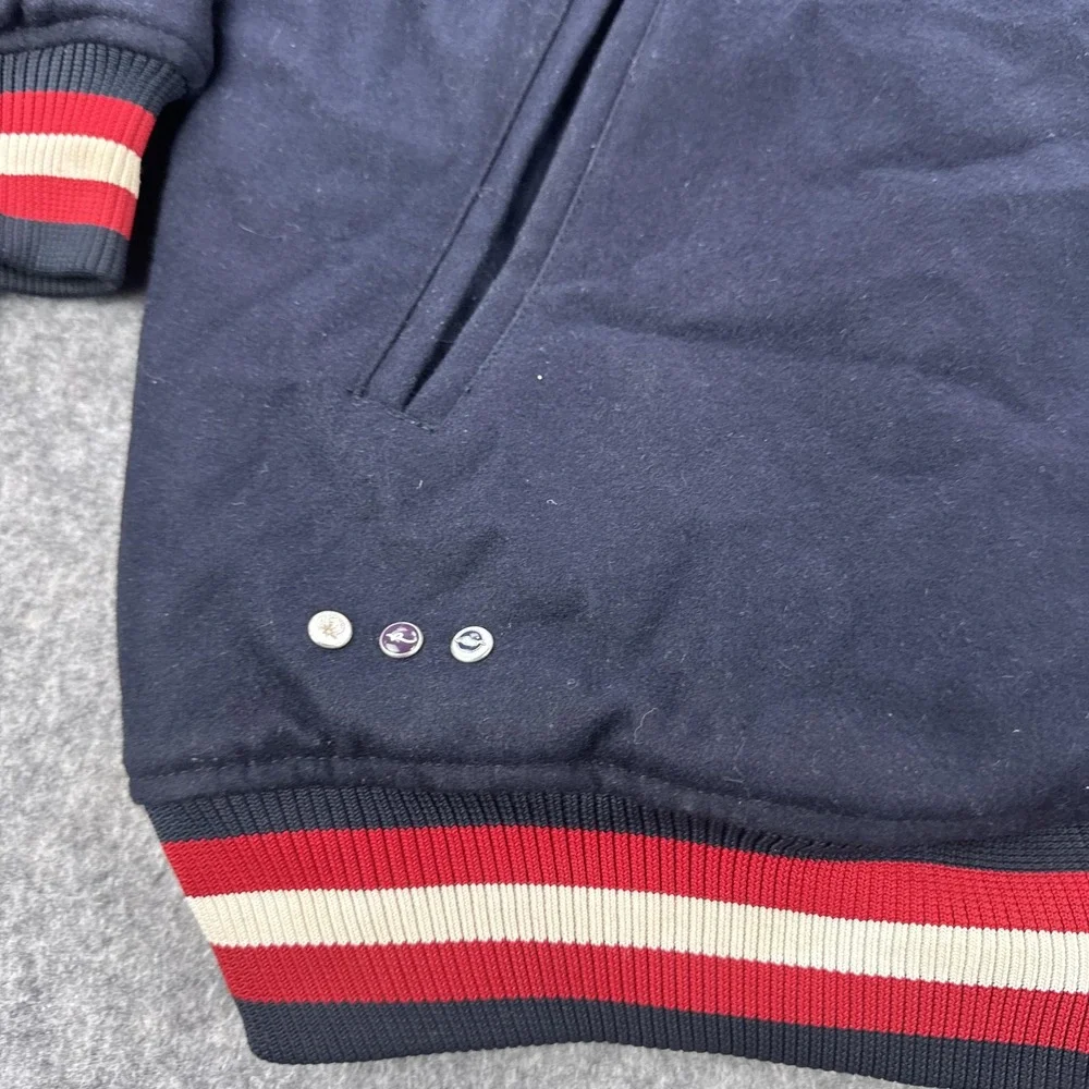 Rocawear Jacket Mens 4XL Navy Wool Blend Varsity Bomber Full Zip Quilted Lined